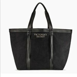Victoria Secret Large Black Tote With Tassels